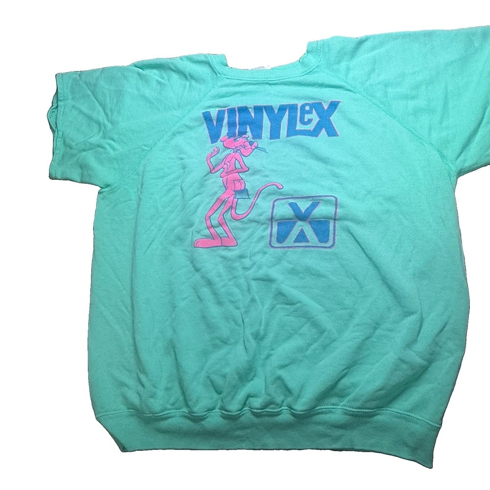 Vintage Pink Panther Vinylex Short Sleeve Sweatshirt Hanes XL